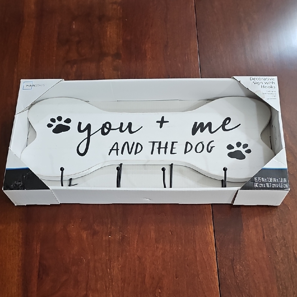 Dog Bone Shaped Wall Hook with Paw Prints